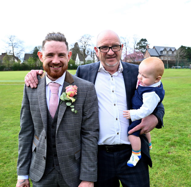 Father and son at his sons wedding 