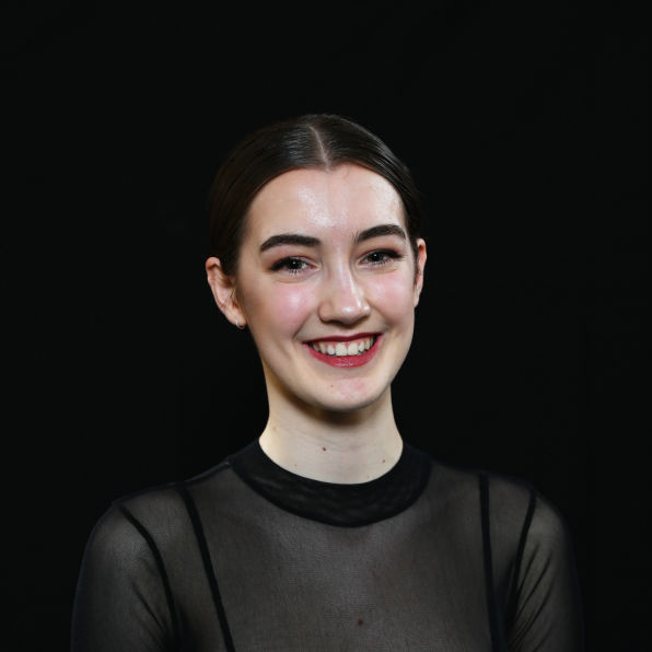 Female Actor headshot  with Black back ground 