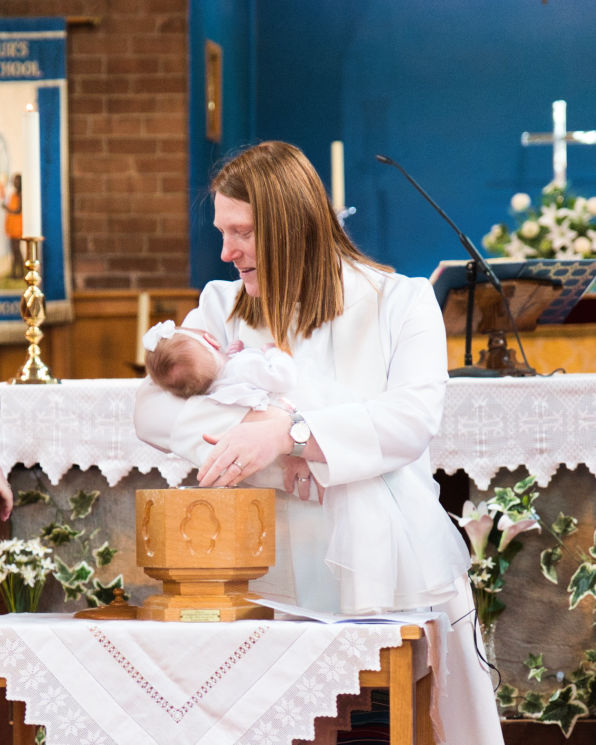A baby christening in stockport